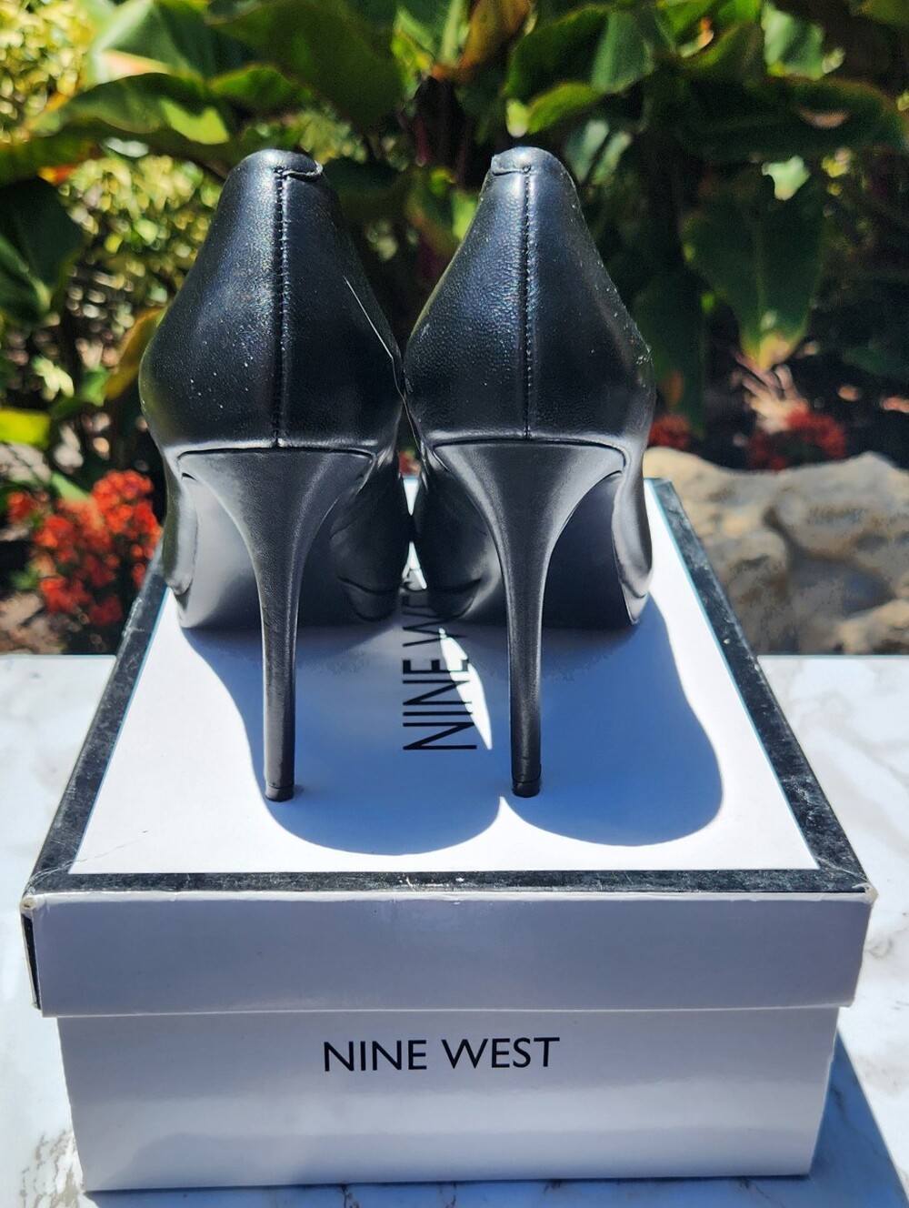 Nine West Black Leather Platform Pumps - Picture 2 of 3